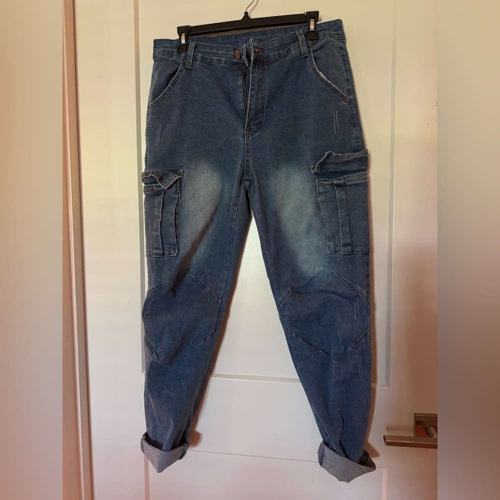 ROMWE Carpenter Diamond Knee Jeans